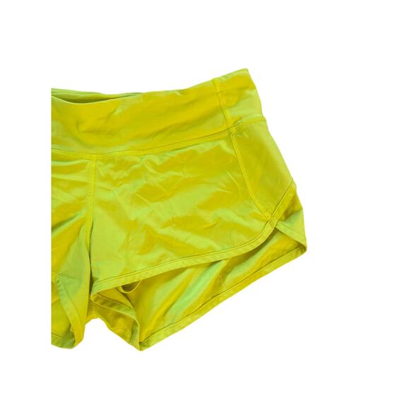 Women 4 Lululemon Speed Up Yellow Running Shorts Lightweight Lined Gym - Picture 2 of 5